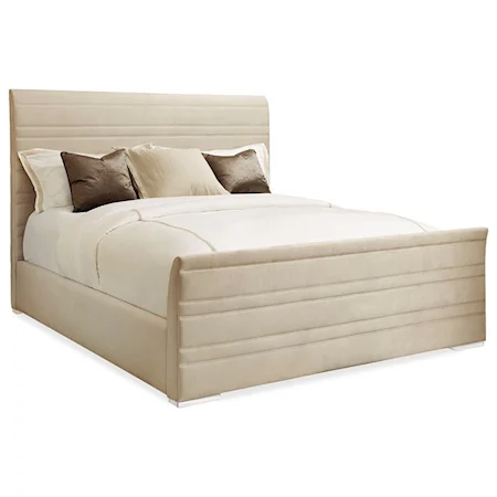 "Dream On" King Upholstered Bed in Cream Velvet